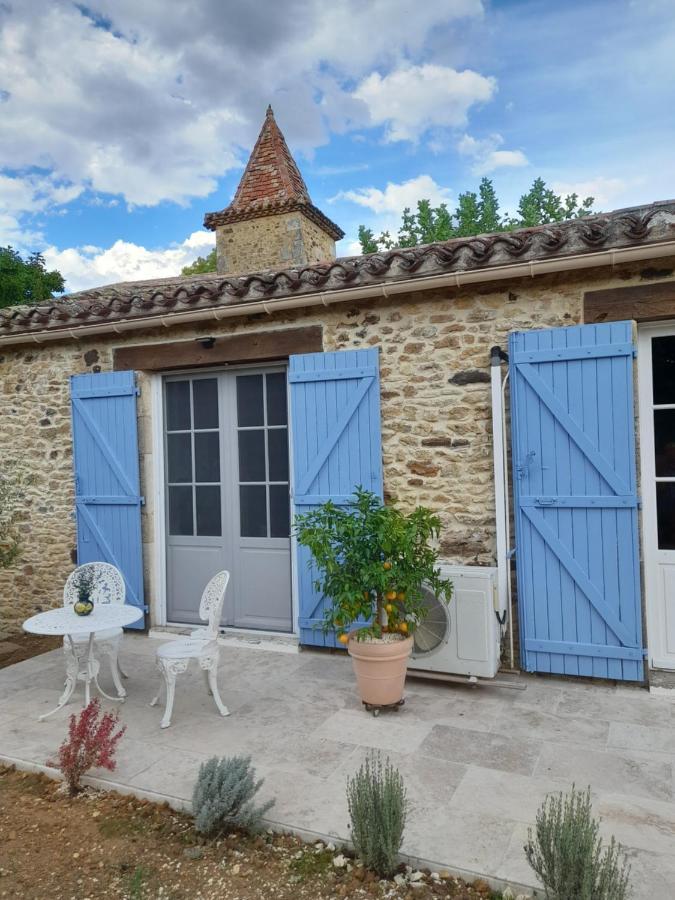 La Petite Maison Bleue Avec Piscine Loubejac Exterior foto